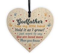 RED OCEAN Godfather Gifts Best Friend Wooden Heart Plaque Thank You Friendship Keepsake