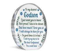 Red Ocean Godson Gifts From Godparents, Godson Acrylic Plaque Gift For Christmas, Birthday Gifts For Godson, Gift From Godmother and Godfather, Godson Gifts