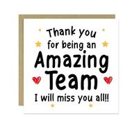 RED OCEAN Goodbye Card For Colleagues Team With Kraft Envelope Thank You For Being An Amazing Team Card Him Her Colleagues Co Workers Leaving Job