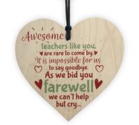 Red Ocean Goodbye Teacher Gift Wooden Heart Leaving Gift Teaching Assistant Nursery School Present