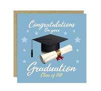 RED OCEAN Graduation Card, Happy Graduation Cards, Congratulations On Your Degree, Class of 2025 Graduate, Well Done Card For Son Daughter Grandson Granddaughter