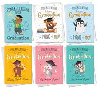 RED OCEAN Graduation Card Pack, Congratulations on Your Graduation Multipack Of Cards, 6 Designs With Envelopes, Well Done Cards, Graduation Cards For Daughter Son Granddaughter Grandson Friend