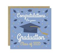 RED OCEAN Graduation Congratulations Card Class of 2025 Well Done Card For Graduate 145x145mm Graduation Cards For Son Daughter Grandson Granddaughter
