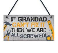 RED OCEAN Grandad Fix It Man Cave Sign Garage Shed Door Wall Plaque Birthday Xmas Gifts For Grandad