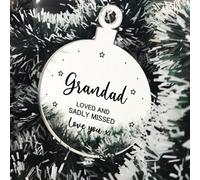 Red Ocean Grandad Memorial Gift Engraved Hanging Bauble In Memory Plaque