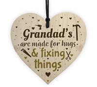 RED OCEAN Grandad Novelty Gifts Hanging Wooden Heart Grandad Christmas Birthday Card Gift THANK YOU