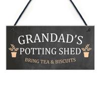 Red Ocean Grandads Potting Shed Sign Hanging Plaque Shed Garden Sign Grandad Gift For Him