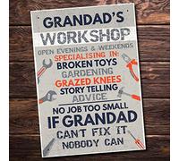 RED OCEAN Grandads Workshop From Grandchildren Garage Shed Dad Gift Sign