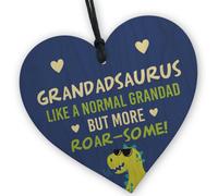 Red Ocean Grandadsauras Wooden Heart, Like A Normal Grandad But More Roar-Some, Ideal For Grandad, Birthday,