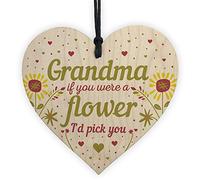 RED OCEAN Grandma Wooden Heart Sign Best Grandma Gifts Birthday Gifts For Gradma Gifts From Grandchildren