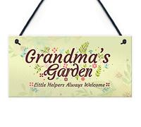 RED OCEAN Grandma's Garden Novelty Hanging Plaque Summer House Sign Garden Shed Home Decor