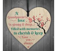 RED OCEAN Great Grandparents Love You Grandma Gran Plaque Nan Love Gift Keepsake Heart THANK YOU Sign