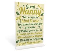 RED OCEAN Great Nanny Gifts From Grandson Granddaughter Standing Plaque Grandparent Gifts Keepsake