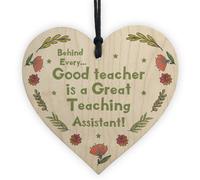 Red Ocean Great Teaching Assistant Gift Wood Heart Thank You Gift From Teacher Keepsake