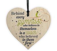 RED OCEAN Gymnast Dance Teacher Coach Wooden Heart Sign Plaque Thank You Inspirational Motivational Gift