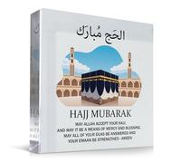Red Ocean Hajj Mubarak Islamic Gift, Umrah Mubarak Gifts, Kaaba Mecca Freestanding Plaque, Islamic GiftsFor Friends Family, Hajj, Ramadan, Eid, Home Decoration Gift