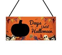 Red Ocean Halloween Countdown Decoration Sign Days Until Halloween Countdown Novelty Decor Gifts For Kids Children Son Daughter