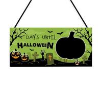 Red Ocean Halloween Countdown Plaque Decoration Days Until Halloween Hanging Sign For Kids Children Novelty Gift For Son Daughter