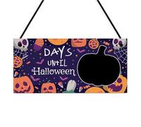 Red Ocean Halloween Countdown Plaque For Kids Children Days Until Halloween Novelty Chalkboard Plaque For Home Kids Room Son Daughter