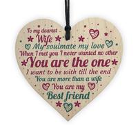 Red Ocean Handmade Anniversary Gift For Her Relationship Gift For Wife Wooden Hanging Heart Plaque