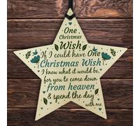 Red Ocean Handmade Christmas Wish Memorial Gift Hanging Tree Bauble Decorations Chic Wooden Star Memorial Plaque