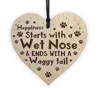 RED OCEAN Handmade Dog Lover Gifts Wooden Heart Dog Sign Dog Gift Pet Gift Hanging Plaque