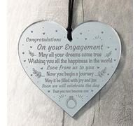 RED OCEAN Handmade Engagement Gift For Couple Wooden Heart Congratulations Gift Keepsake