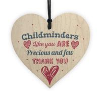 Red Ocean Handmade Gift For Childminder Thank You Teacher Nursery Wooden Heart Plaque Keepsake