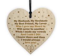 Red Ocean Handmade Gift For Husband Wooden Heart Anniversary Gift For Him Keepsake Gift