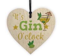 Red Ocean Handmade Gin Sign Gin Tonic Gift Wooden Heart Plaque Friend House Warming Bar Gift