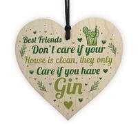 Red Ocean Handmade Gin Signs And Plaques Home Bar Wooden Heart Gift For Gin Lovers Funny Friendship Gift For Women