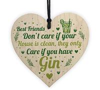 Red Ocean Handmade Gin Signs And Plaques Home Bar Wooden Heart Gift For Gin Lovers Funny Friendship Gift For Women