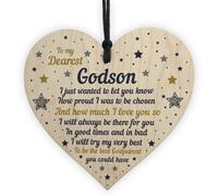 Red Ocean Handmade Godson Gift Wooden Heart Goddaughter Birthday Gift From Godparent Keepsake