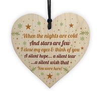 Red Ocean Handmade Memorial Gift Wooden Heart Remembrance Plaque Mum Dad Nan Memorial Keepsake