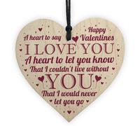 Red Ocean Handmade Valentines Gift For Boyfriend Girlfriend Novelty Gift For Him Her Hanging Wooden Heart Sign Keepsake