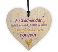 Red Ocean Handmade Wooden Hanging Heart Plaque Gift For Childminder Teacher Thank You Keepsake Gift