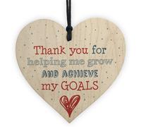 Red Ocean Handmade Wooden Hanging Heart Plaque Gift For Nursery Teacher Thank You Gift Preeschool Childminder