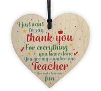 Red Ocean Handmade Wooden Hanging Plaque Thank You Gift For Teacher Leaving Nursery Keepsake Present