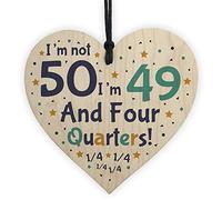 Red Ocean Handmade Wooden Heart 50th Brithday Novelty Gift For Friend Birthday Party Accessories