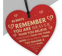 Red Ocean Handmade Wooden Heart Always Remember Loved More Than You Know Plaque Sign Gift For Your Best Friendship Friend