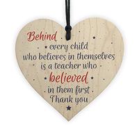 RED OCEAN Handmade Wooden Heart Gift For Teacher Tutor Mentor Leaving Present Thank You Gifts