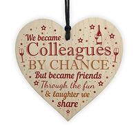 RED OCEAN Handmade Wooden Heart Gift For Work Colleague Friend Leaving Job Thank You Birthday Gift Keepsake