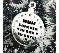 Red Ocean Hanging Acrylic Memorial Christmas Decoration For Mum Special Memorial Gift Beautiful Keepsake