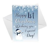 RED OCEAN Happy 1st Christmas Card For Daughter Son Handmade Christmas Cards Baby Boy Baby Girl Christmas Cards