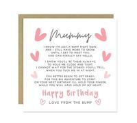 RED OCEAN Happy Birthday Card For Mummy From Bump Mummy To Be Card From Bump Birthday For To Be Greetings With Kraft Envelope