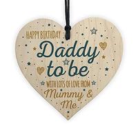 RED OCEAN Happy Birthday Daddy To Be From Bump Wooden Heart Dad Father Funny Card Baby Gift