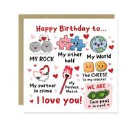 RED OCEAN Happy Birthday To My Rock My Other Half My World Greetings Card, Birthday Card, Love Greetings Card, Romantic Birthday Card For Husband Wife Girlfriend Boyfriend