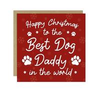 RED OCEAN Happy Christmas To The Best Dog Daddy Card From The Dog Puppy With Kraft Envelope Daddy Christmas Card From Cute Cards