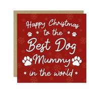 RED OCEAN Happy Christmas To The Best Dog Mummy Card From The Dog Puppy With Kraft Envelope Mummy Christmas Card From Cute Cards