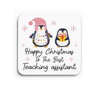 Red Ocean Happy Christmas To The Best Teaching Assistant From Student TA COASTER Thank You For Teaching Assistant Leaving School Nursery For Best TA